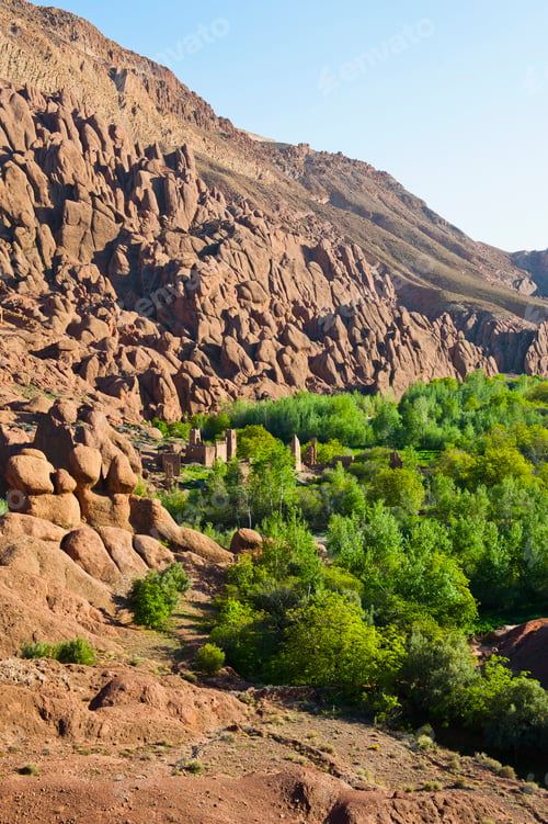 Preview: Ruins of an old Kasbah in the Dades Gorge, Dades Valley, Morocco, North Africa, Africa