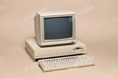 Preview: Vintage personal computer from the 80s evoking retro computing nostalgia
