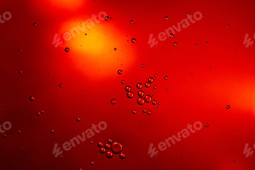 Preview: Beautiful red color abstract background from mixed water and oil bubbles