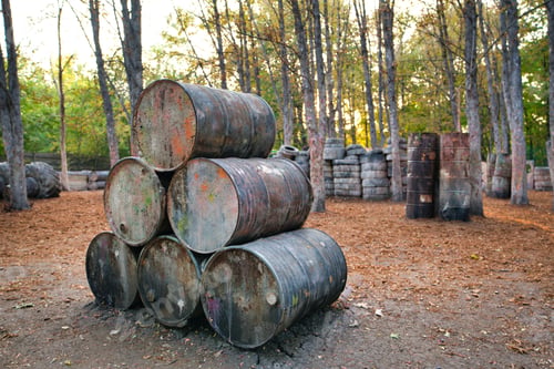 Preview: Lots of old round barrels in the paintball base