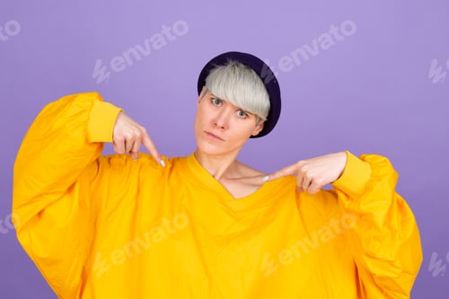 Preview: Studio portrait of european woman