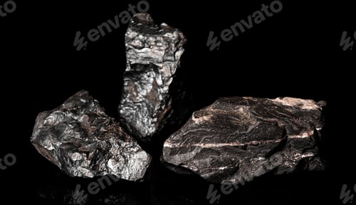 Preview: Macro Close up image of raw material Manganese Ore rock isolated