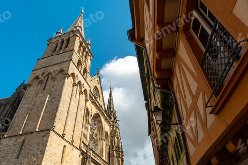 Preview: Vannes medieval coastal town, exteriors of St. Peter's Cathedral Basilica
