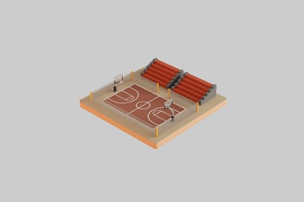 Preview: Low poly basketball court arena