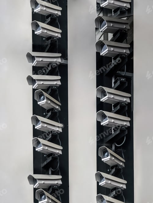 Preview: Wall full of surveillance cameras