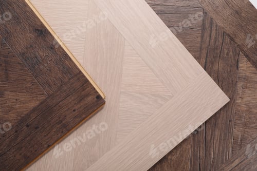 Preview: Samples of wooden flooring as background, top view