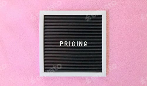 Preview: Pricing Sign on a Pink Textured Background