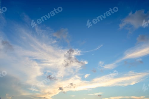 Preview: Beautiful colored cloudy evening sky. Abstract sky background.