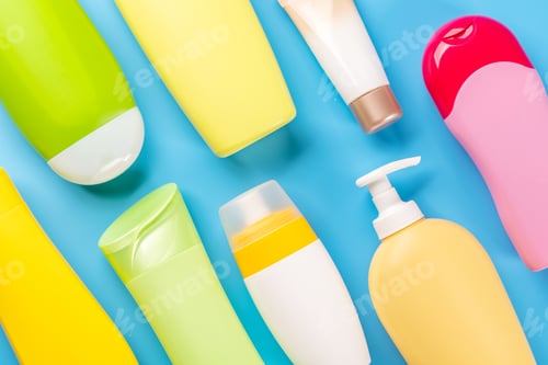 Vista previa: A vibrant collection of toiletry tubes