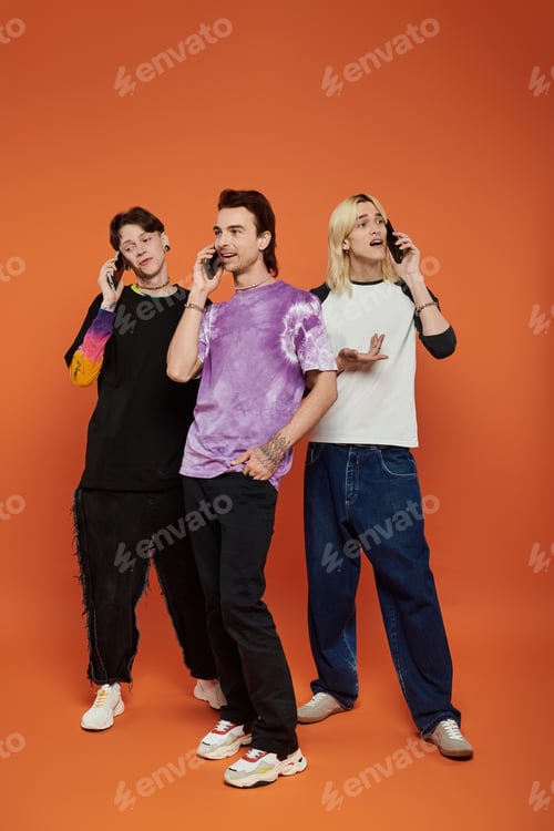 Preview: Queer friends chatting in vibrant style