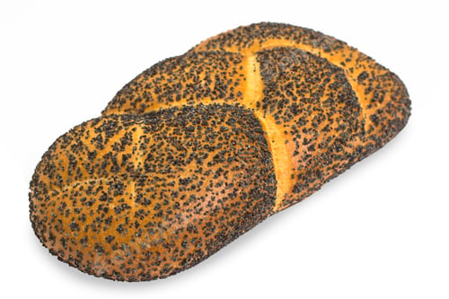 Preview: bread with poppy seeds isolated on a white background