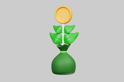 Preview: Cartoon money plant in pot
