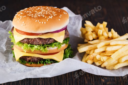 Preview: burger and french fries