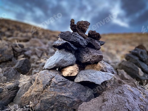 Preview: Carin Stones at the sea Steinmaennchen Teneriffa Meer Poris de Abona spirituell Yoga