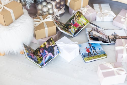 Preview: a Photobook of family.Photobook is gift. photo album next to gifts
