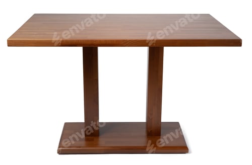 Preview: Wooden table with rectangle tabletop isolated on white