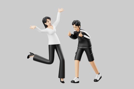 Preview: Cartoon cheerful characters