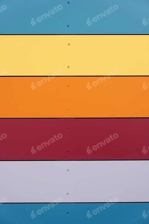 Preview: multicolored wall cladding background with horizontal panels