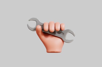Preview: Hand gripping a crescent wrench