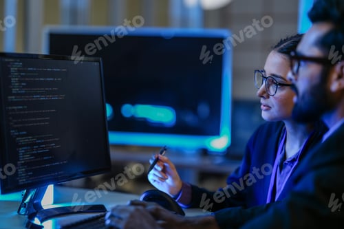 Preview: A diverse duo of AI developers in a pair programming session