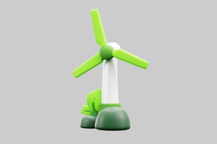 Preview: Wind turbine with foliage detail