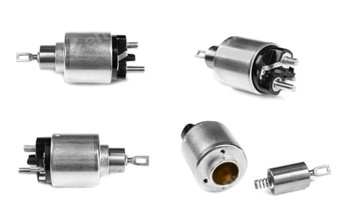 Preview: spare parts for the starter to the car on a white