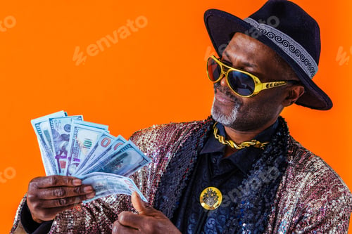 Preview: Cool senior man with fashionable outfit portrait