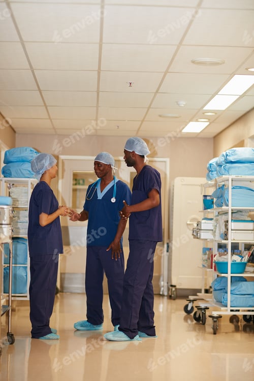 Preview: Talking medicare. Full length shot of medical staff in a hospital.