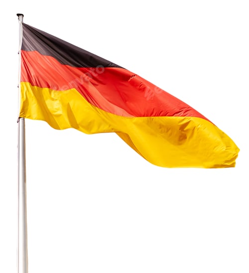 Preview: The flag of Germany displays its black, red, and yellow colors.