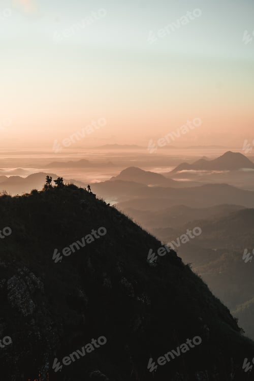 Preview: Little Adam's Peak landscape during a stunning sunrise in Ella, Sri Lanka
