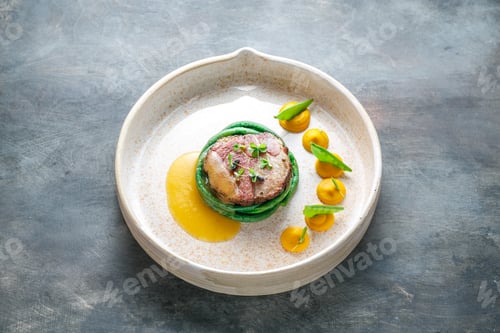 Preview: Haute cuisine, Pork sous vide steak, Fine dining