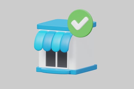 Preview: Building with Blue Roof and Awning