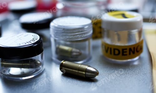 Preview: Criminalistic Laboratory, Bullet shell analysis, conceptual image