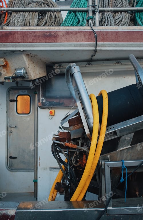 Preview: closeup/crop detail of a fishing boat deck