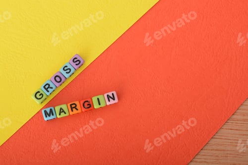 Preview: Alphabet beads with text GROSS MARGIN.