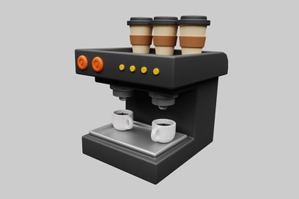 Preview: Espresso machine with coffee cups