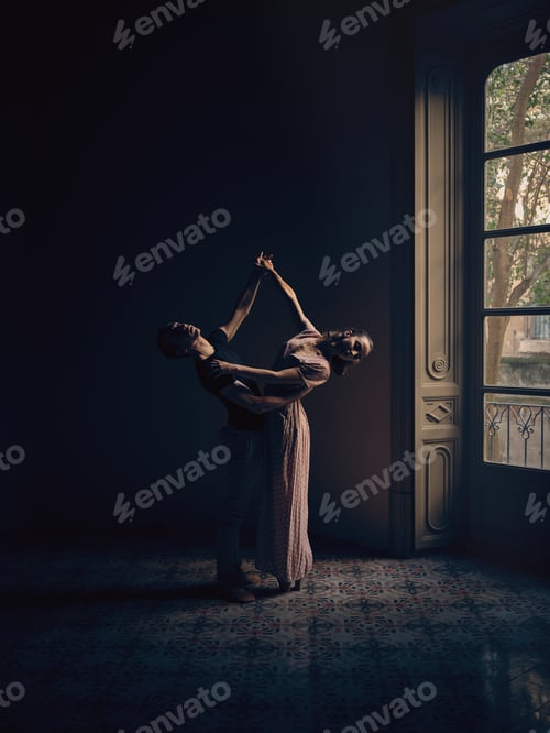 Preview: Couple dancing in dark room