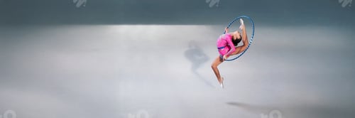 Preview: Rhythmic Gymnast with Hoop Wide Banner with Copy Space