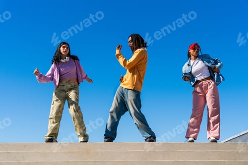 Preview: Young group of multiethnic hip-hop dancers dancing