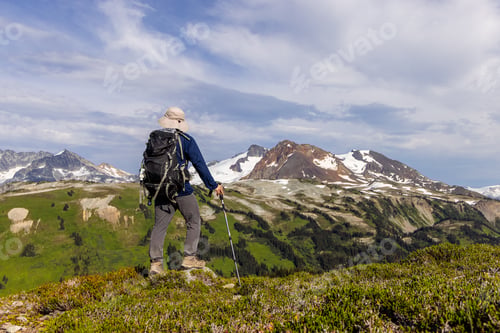 Preview: Hiker Enjoying the Majestic Alpine Landscape Near Whistler, BC, Canada