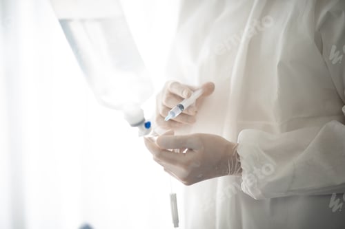 Preview: coronavirus covid-19 virus disease patient concept, doctor working in hospital medical room