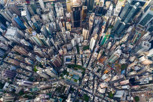 Preview: Central, Hong Kong 29 April 2019: Top view of Hong Kong downtown city