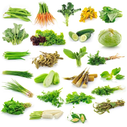 Preview: Vegetables collection isolated on white background