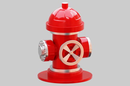 Preview: Shiny Red Fire Hydrant 3D