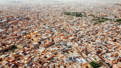 Preview: Aerial drone view of Marrakesh, Morocco