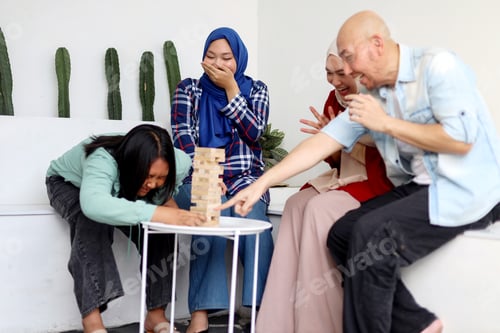 Preview: Family Playing Wooden Blocks