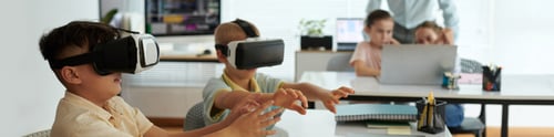 Preview: Kids Using Virtual Reality Headsets in Classroom Setting
