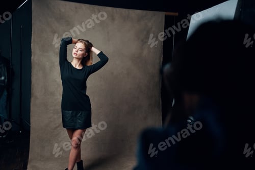 Preview: woman posing for photographer studio professional
