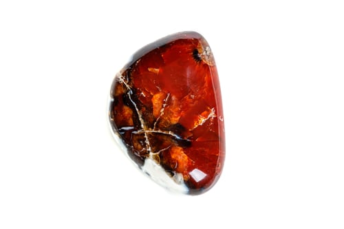 Preview: Macro mineral stone Cornelian on a white background