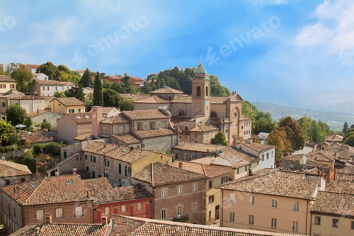 Preview: Old buildings in the village on the hill in Verucchio, Emilia, Romagna
